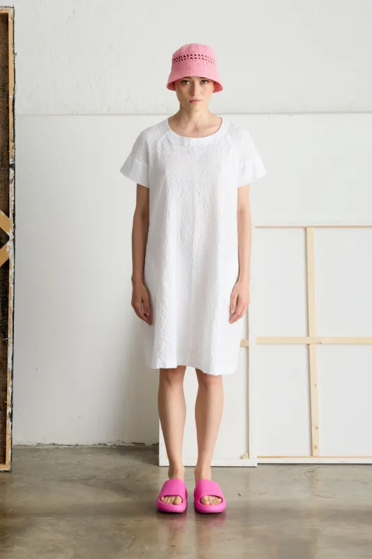 Flared Short Poplin Cotton Stretch Dress Garment-Dyed 1410 3259 sold by European Culture