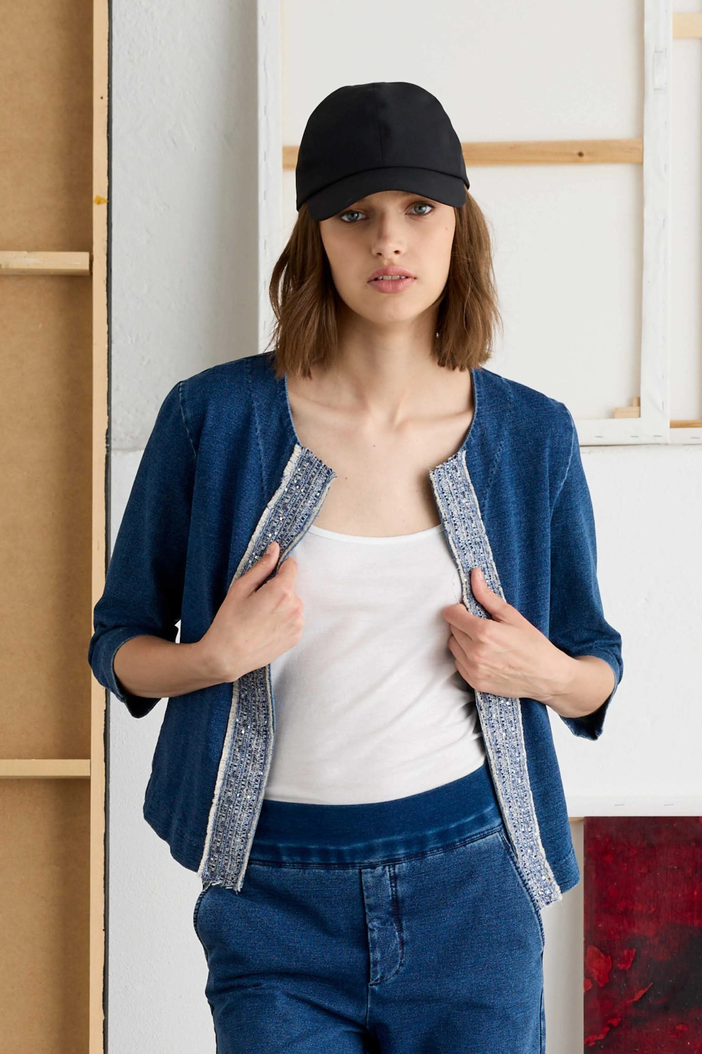 Crop Jacket with Front Patch 590U 2236 sold by European Culture product image thumbnail 2