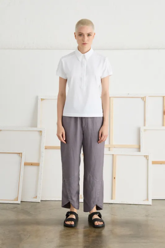 Linen Viscose Pants with Drawstring Waist Garment-Dyed 06EU 7083 sold by European Culture