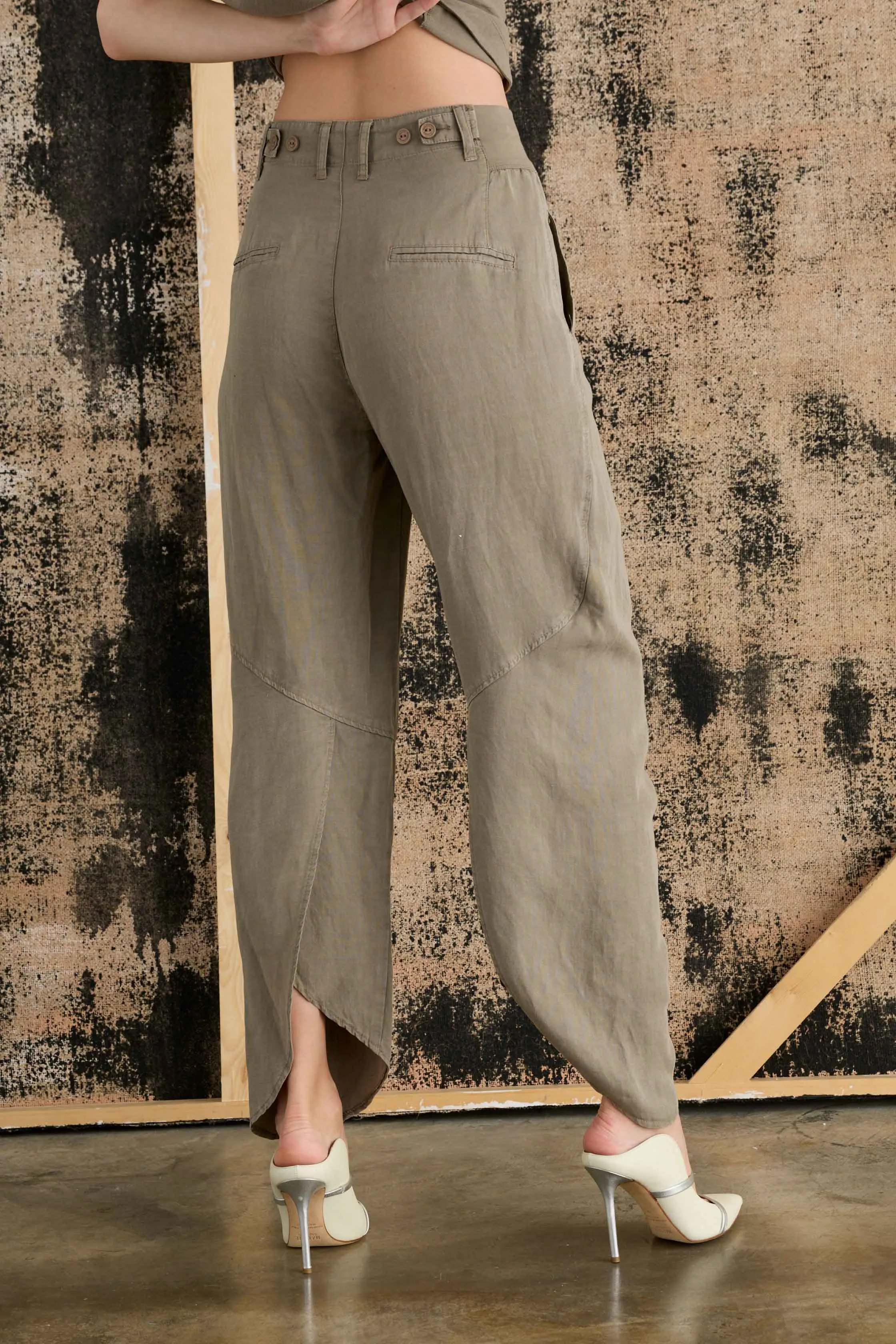 Pants with Elastic Waist Garment-Dyed 06DU 7049 sold by European Culture product image thumbnail 4