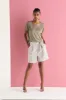 Relaxed-Fit Linen Top with Short Sleeves M530 9500 sold by European Culture
