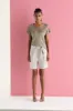 Relaxed-Fit Linen Top with Short Sleeves M530 9500 sold by European Culture