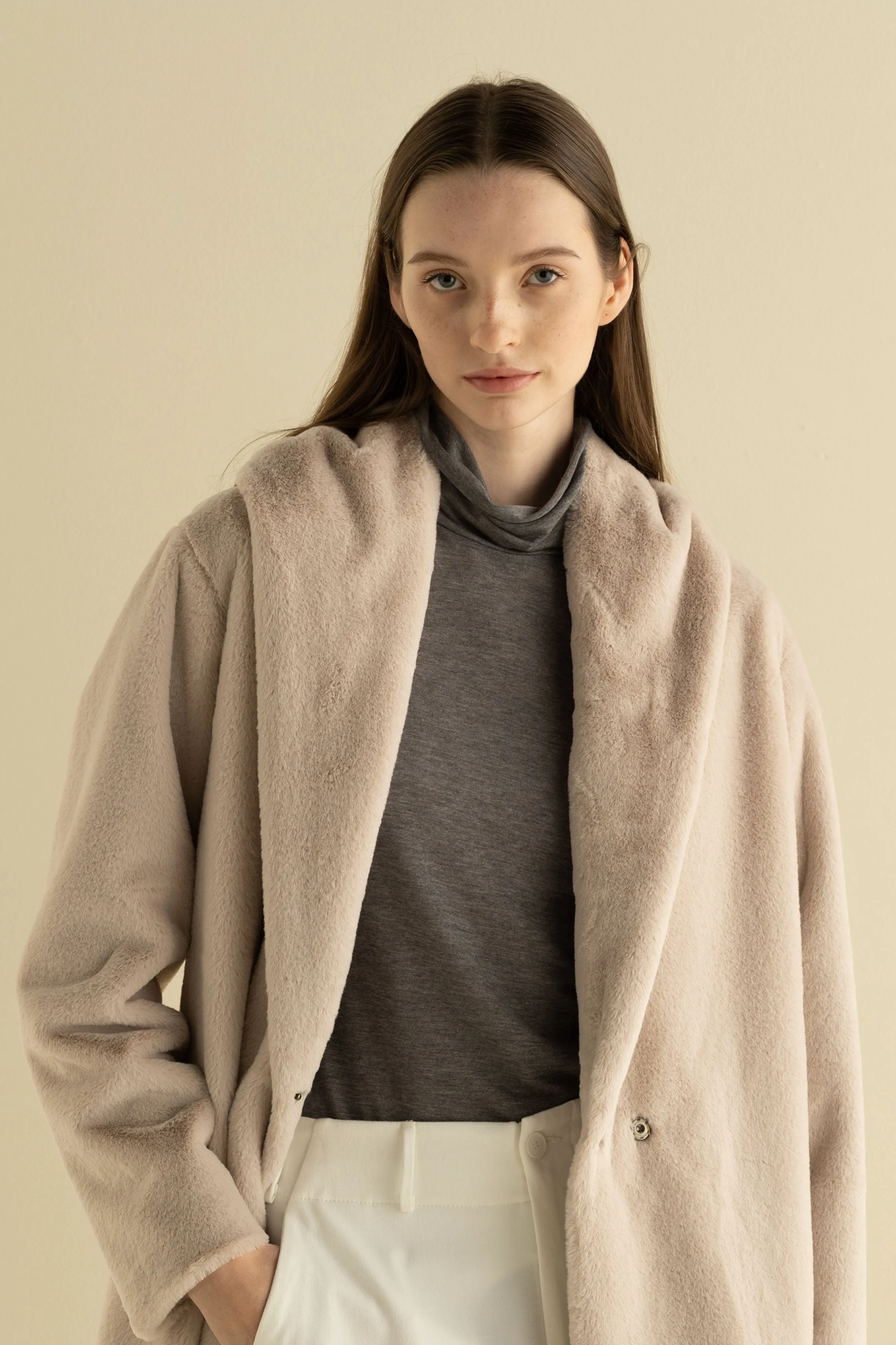 Faux Fur Oversized Coat 78A0 6110 sold by European Culture product image thumbnail 2