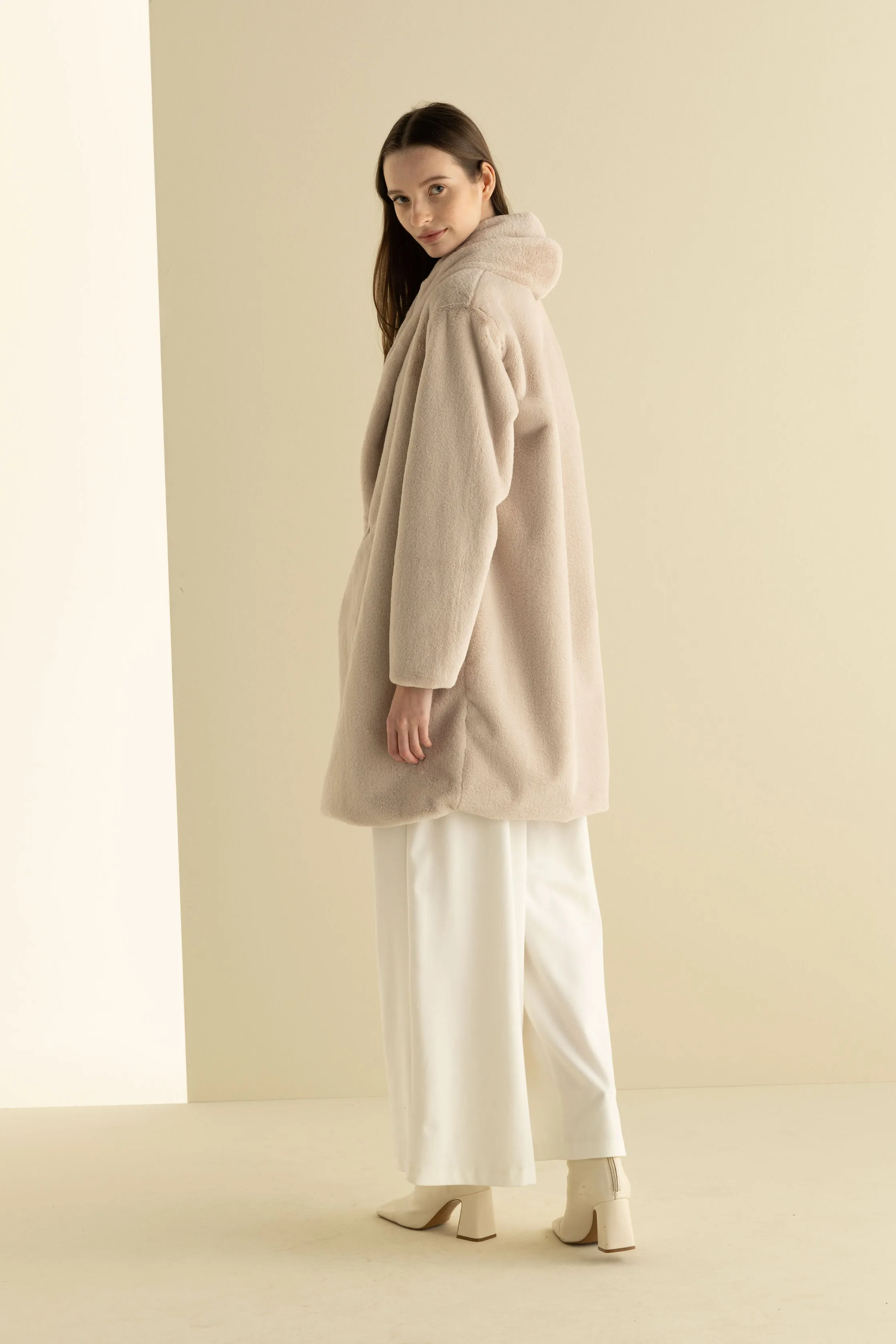 Faux Fur Oversized Coat 78A0 6110 sold by European Culture product image thumbnail 3