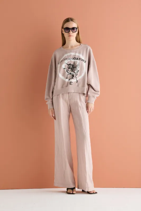 Wide-Leg Trousers Garment Dyed 0680 7023 sold by European Culture
