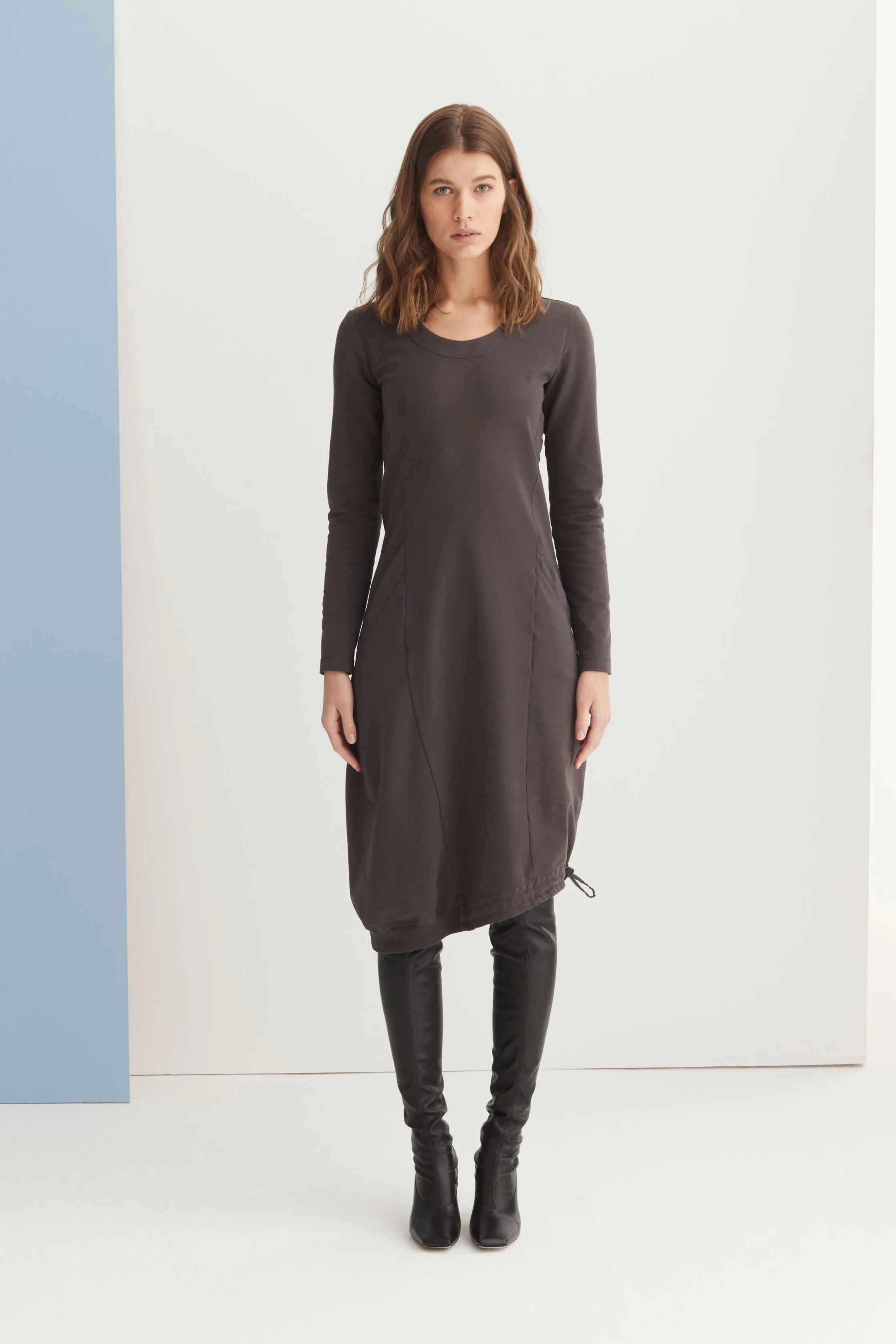 Asymmetrical Midi Dress Garment Dyed 175U 2261 sold by European Culture