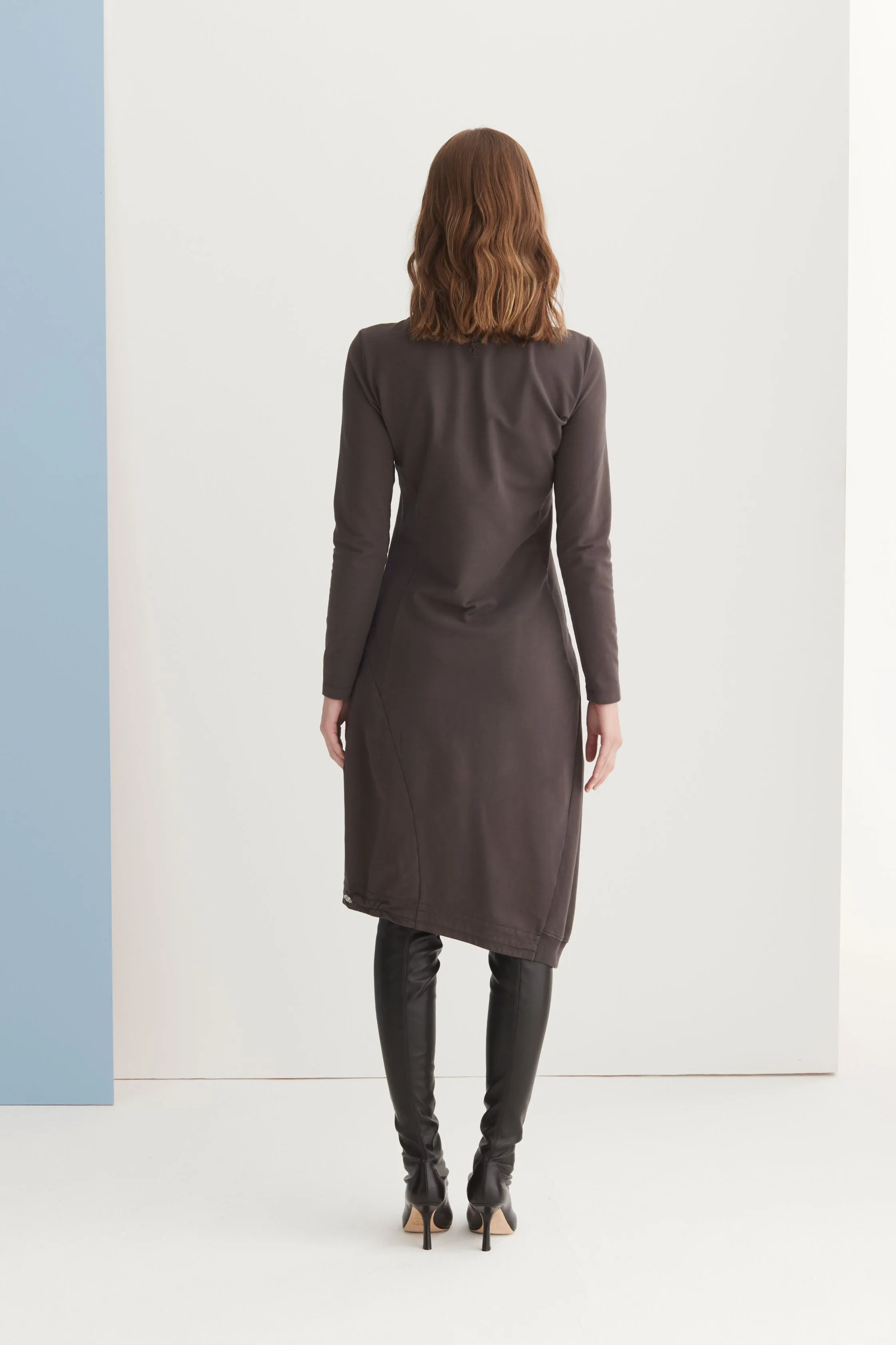 Asymmetrical Midi Dress Garment Dyed 175U 2261 sold by European Culture product image thumbnail 4