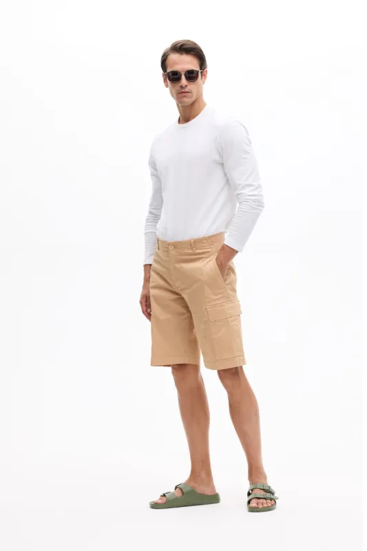 Stretch Cotton Cargo Bermuda Garment Dyed for Man 003U 3441 sold by European Culture