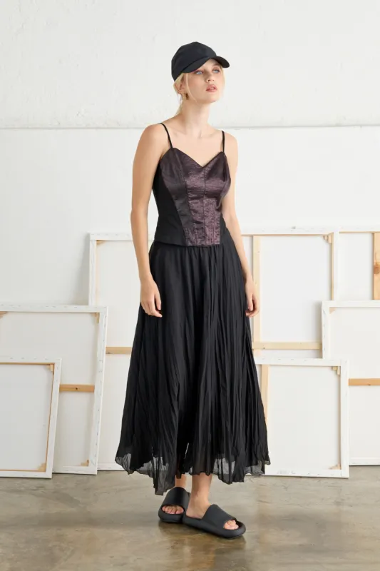 Flared Skirt with Comfort Waist Garment-Dyed 26L0 7504 sold by European Culture