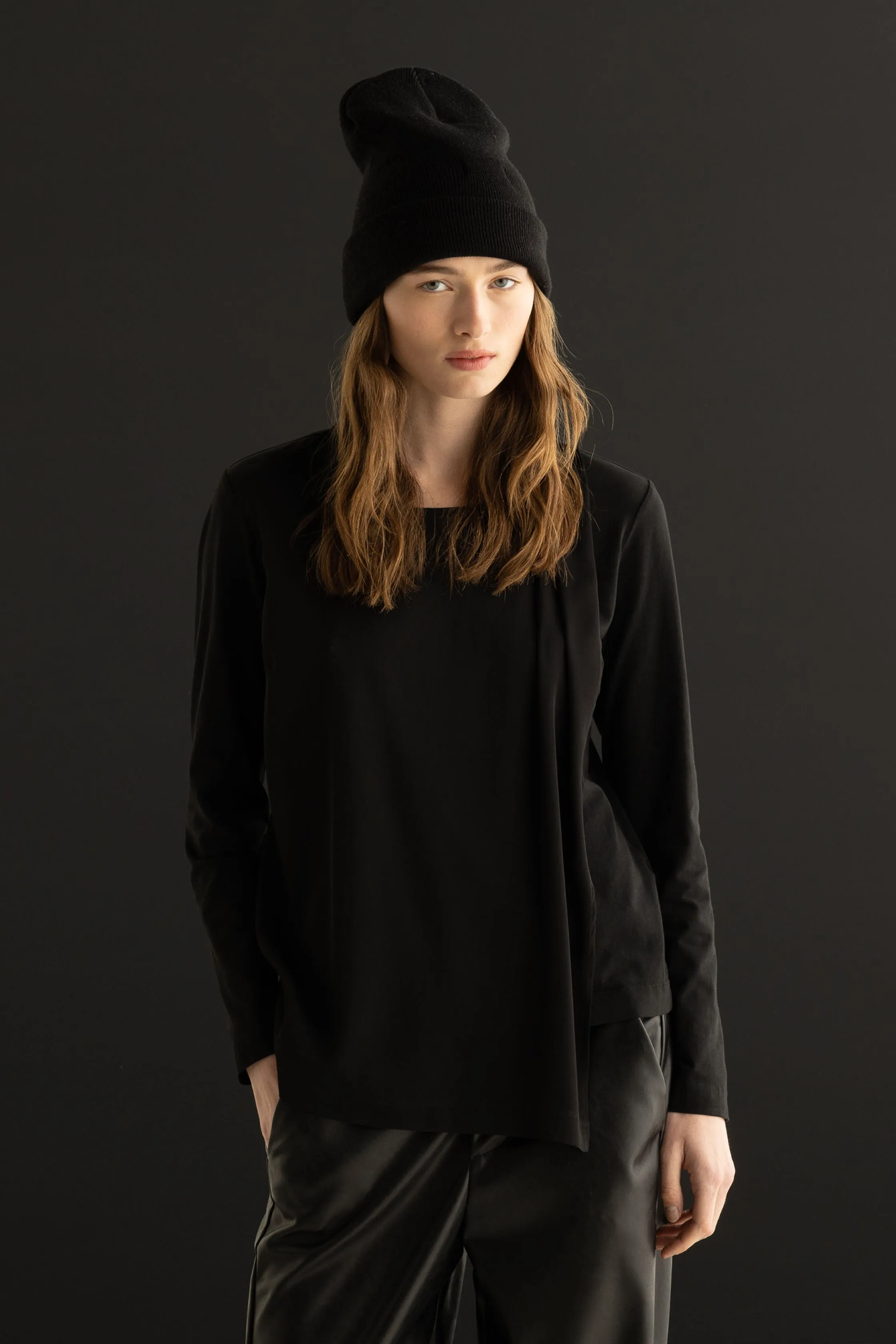 T-Shirt with Pleats Front Garment Dyed 3870 2841 sold by European Culture