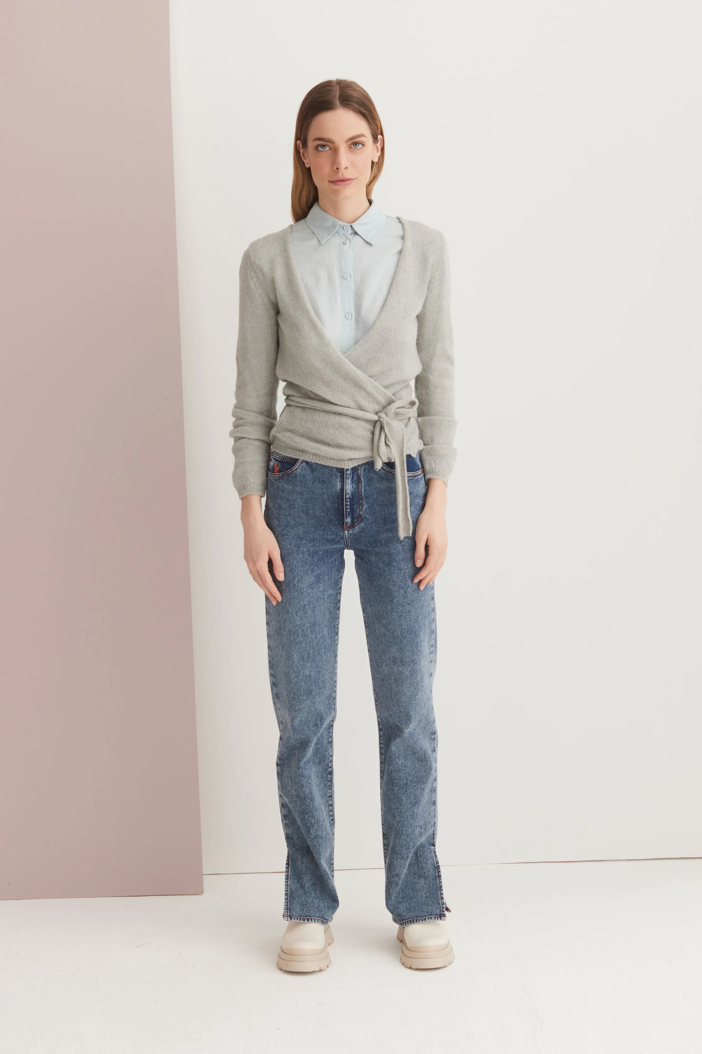 Long Sleeve Knotted Cardigan M620 9500 sold by European Culture