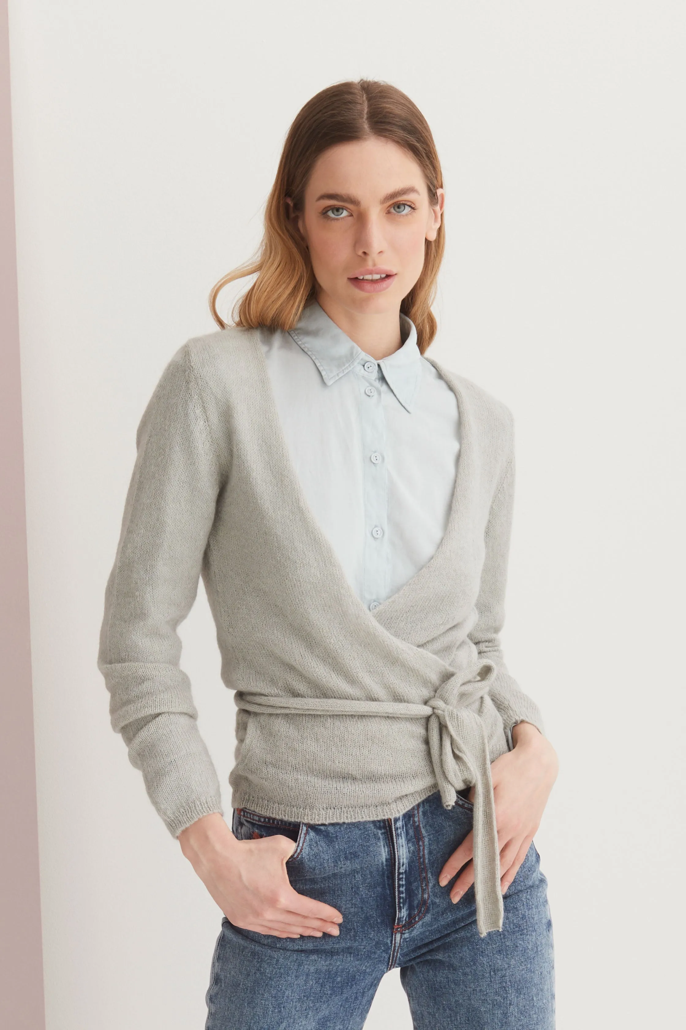 Long Sleeve Knotted Cardigan M620 9500 sold by European Culture product image thumbnail 2