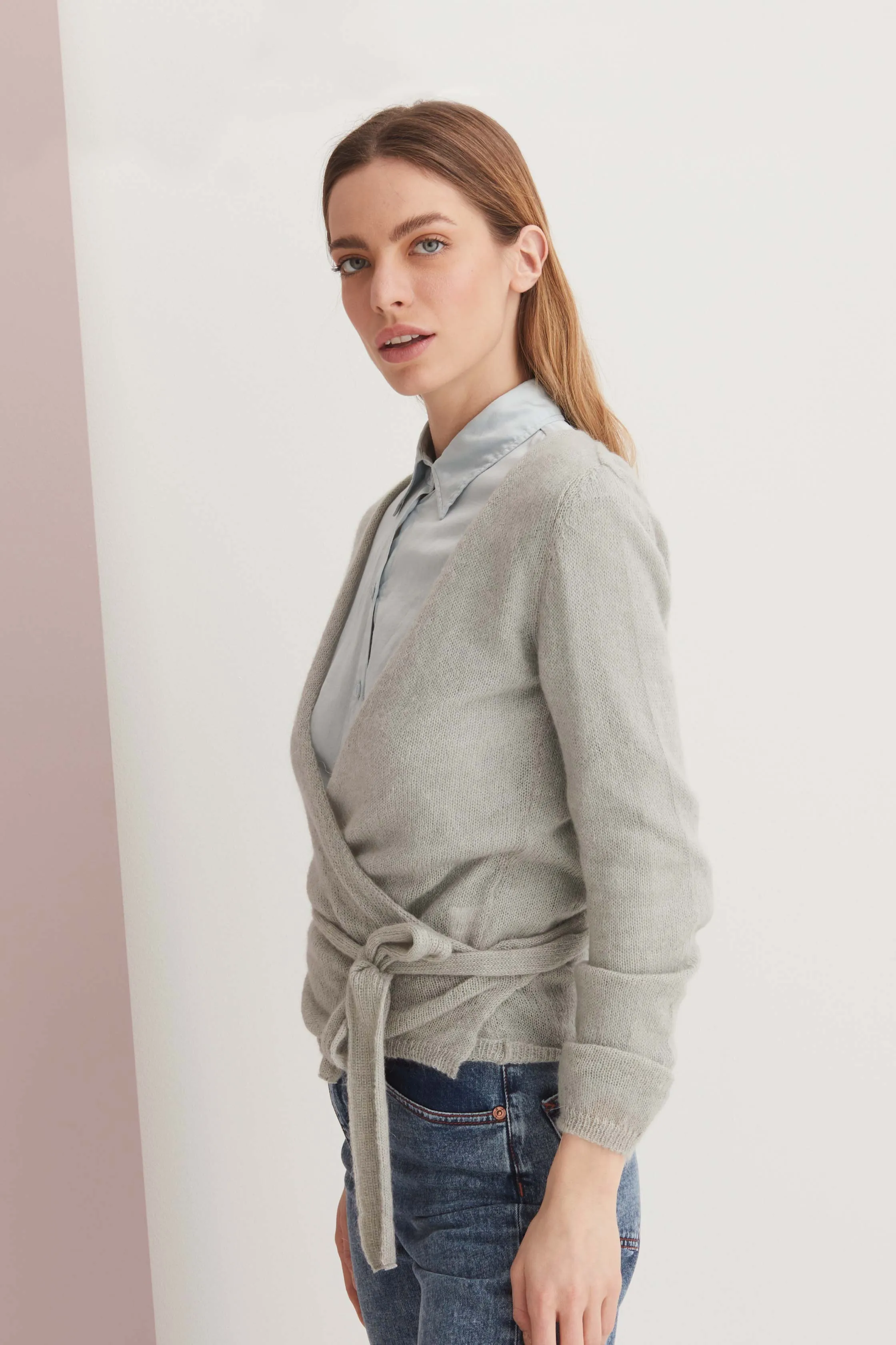 Long Sleeve Knotted Cardigan M620 9500 sold by European Culture product image thumbnail 3