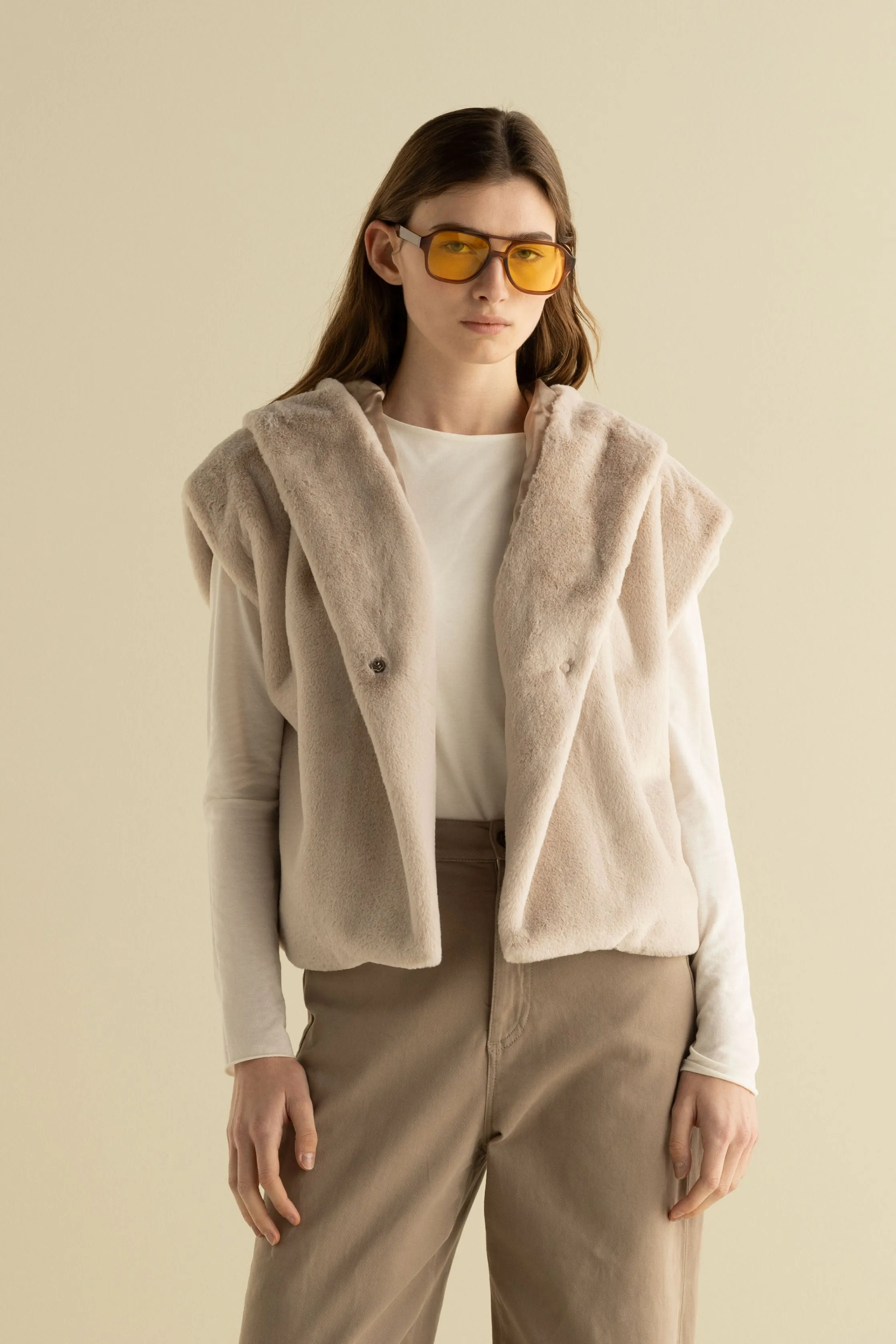 Faux Fur Vest 75A0 6110 sold by European Culture product image thumbnail 2