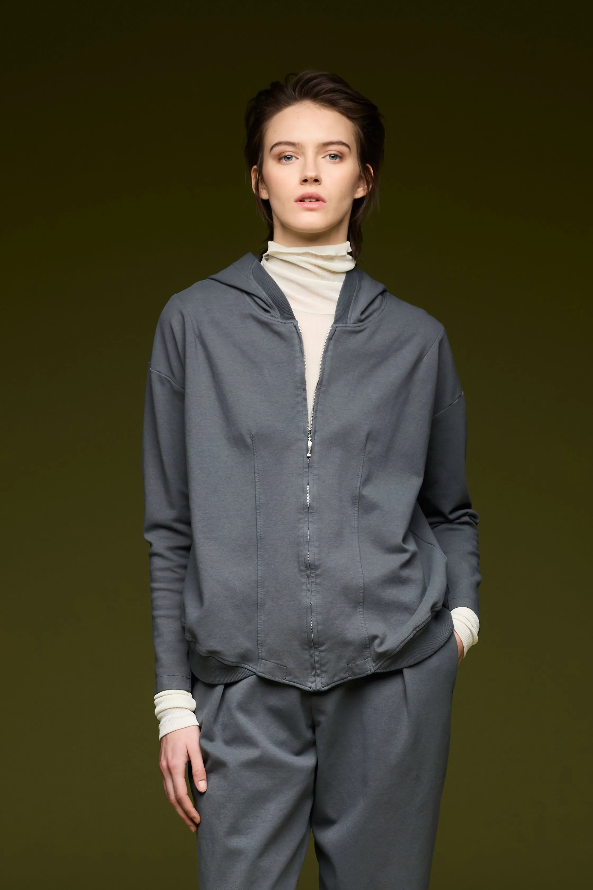 Cotton Viscose Hoodie Garment Dyed 4950 2548 sold by European Culture product image thumbnail 2