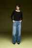 Boat Neck Long Sleeve T-Shirt Garment Dyed 386U 2842 sold by European Culture