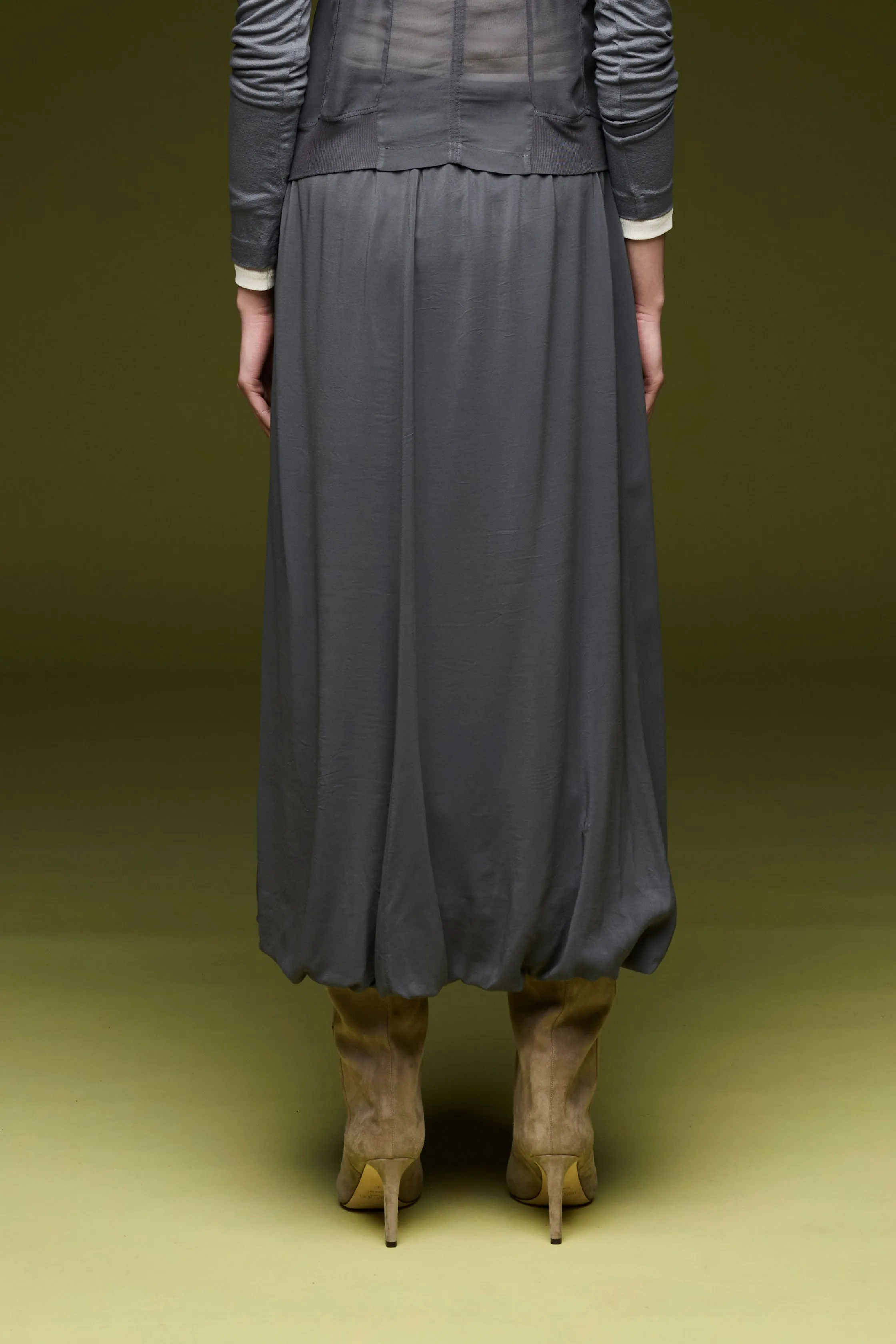 Long Skirt in Viscose Georgette Garment Dyed 2600 8068 sold by European Culture product image thumbnail 3