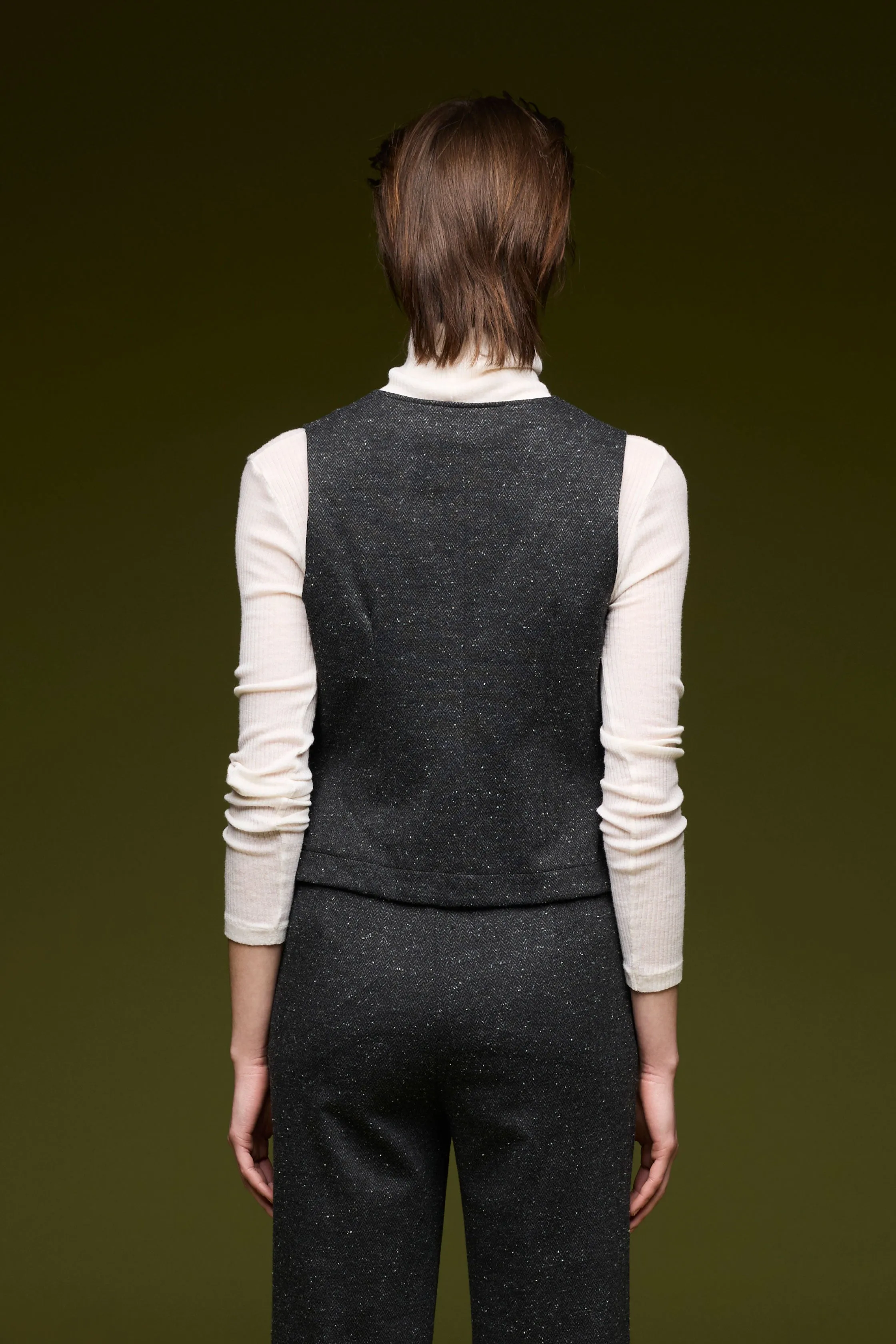 Viscose Blend Tweed Waistcoat 69V0 2294 sold by European Culture product image thumbnail 3