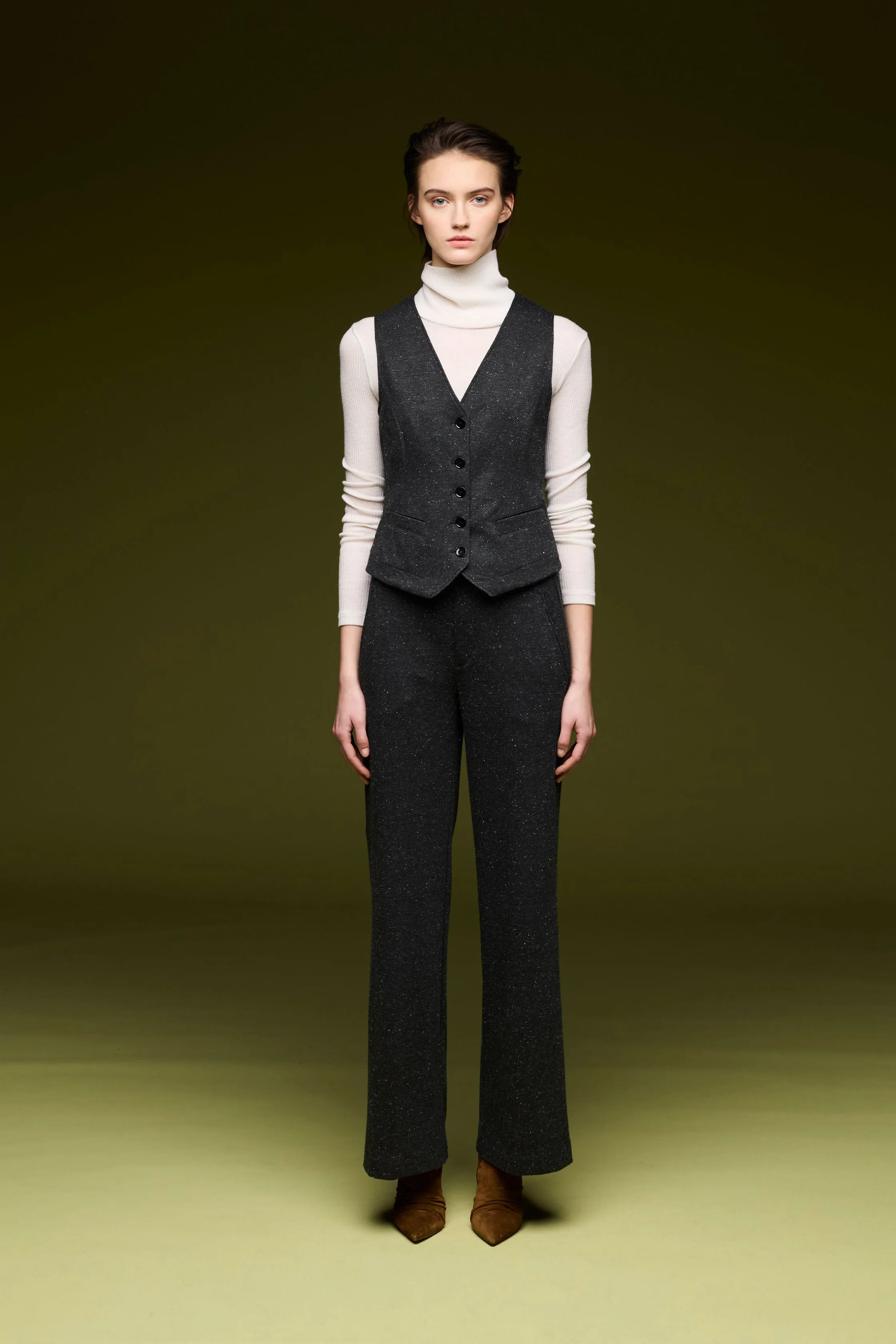 Viscose Blend Tweed Waistcoat 69V0 2294 sold by European Culture