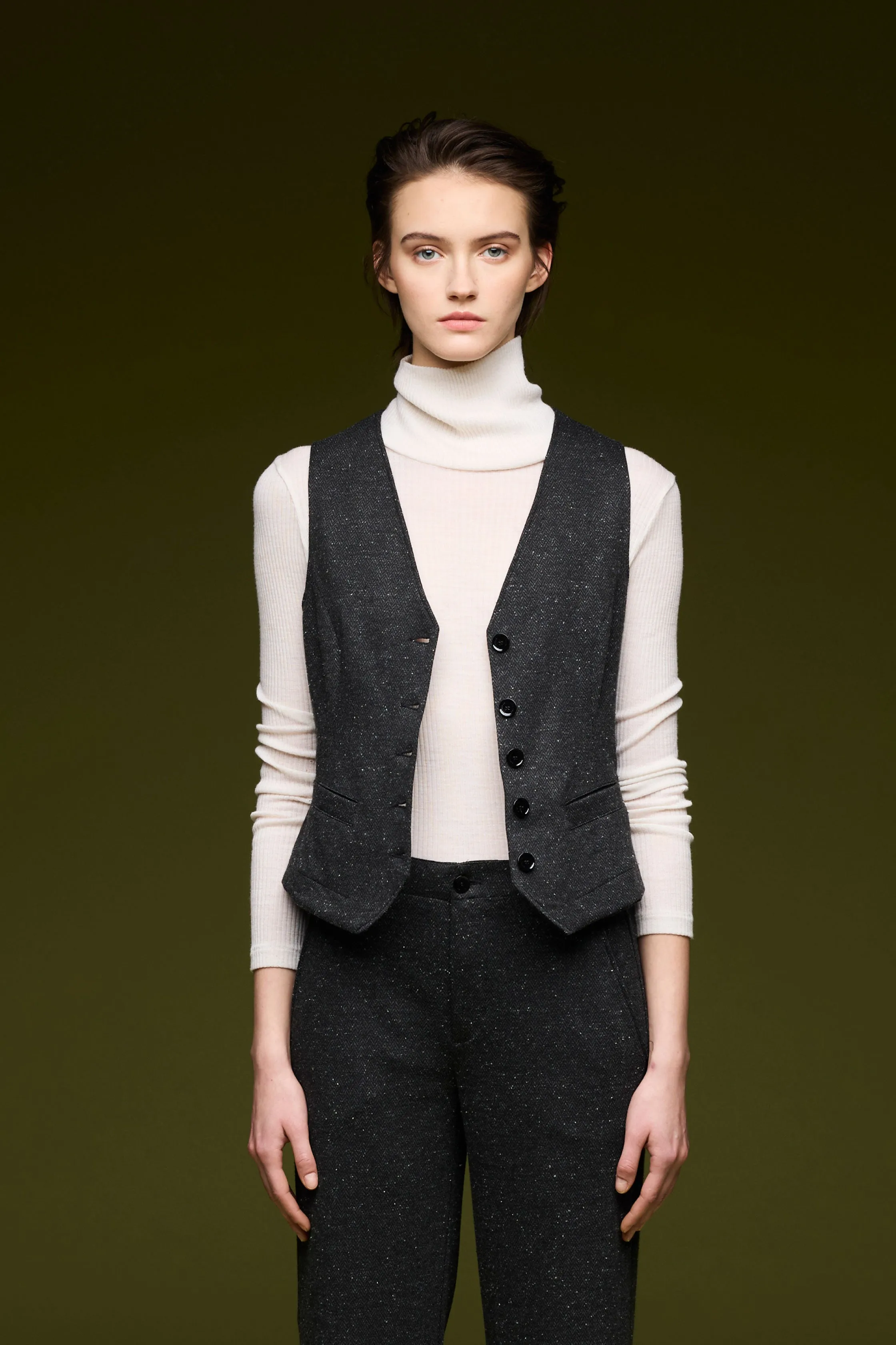 Viscose Blend Tweed Waistcoat 69V0 2294 sold by European Culture product image thumbnail 2