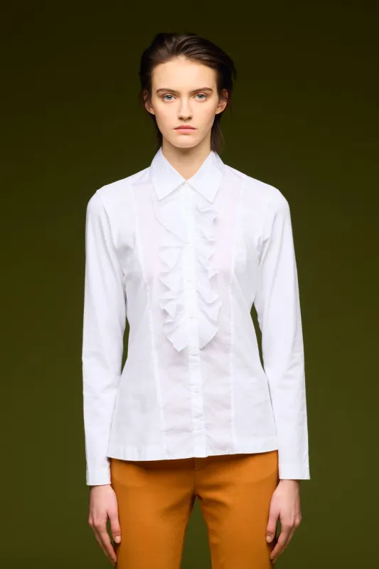 Shirt with Ruffles Garment Dyed 68BU 2842 sold by European Culture