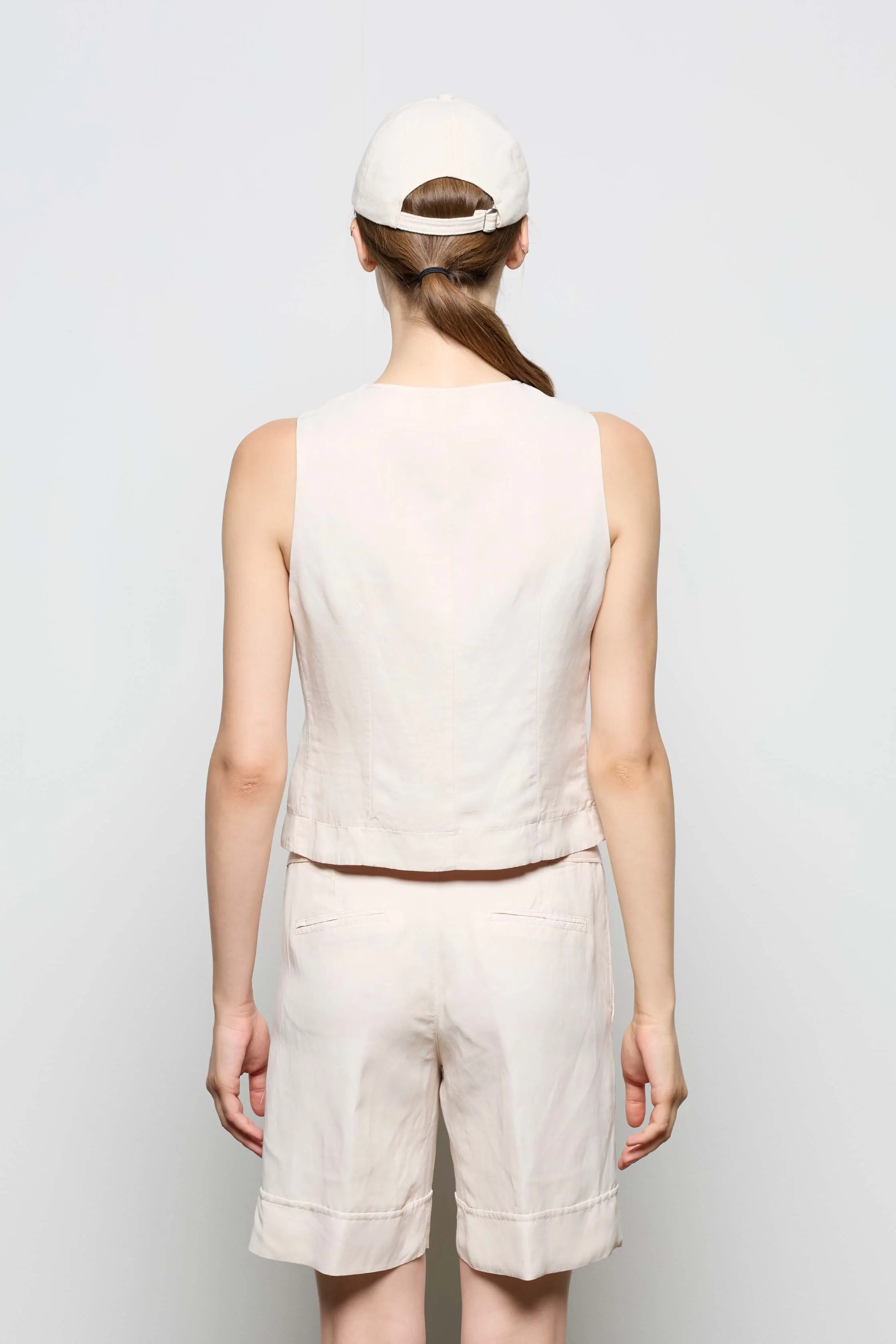 Linen Viscose Blend Vest 69T0 7083 sold by European Culture product image thumbnail 3