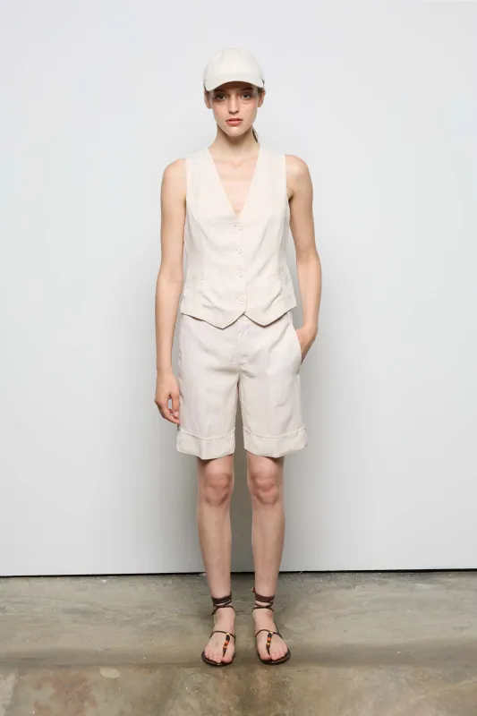 Linen Viscose Blend Vest 69T0 7083 sold by European Culture
