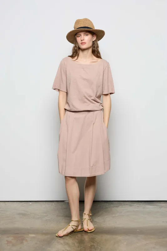 Stretch Cotton Poplin Midi Skirt  22A0 3217 sold by European Culture