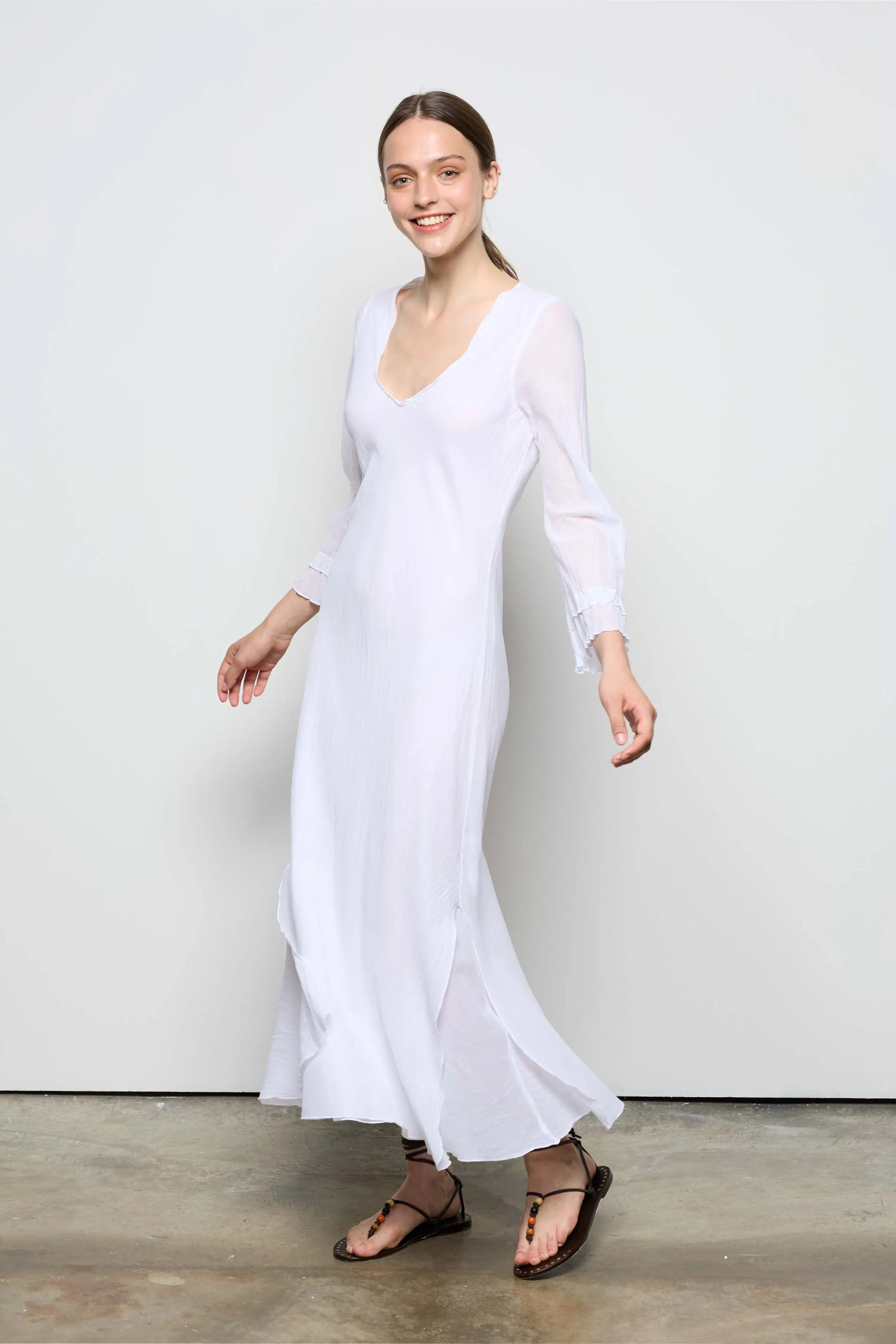 Long Dress with V-Neck 15W0 7504 sold by European Culture product image thumbnail 3