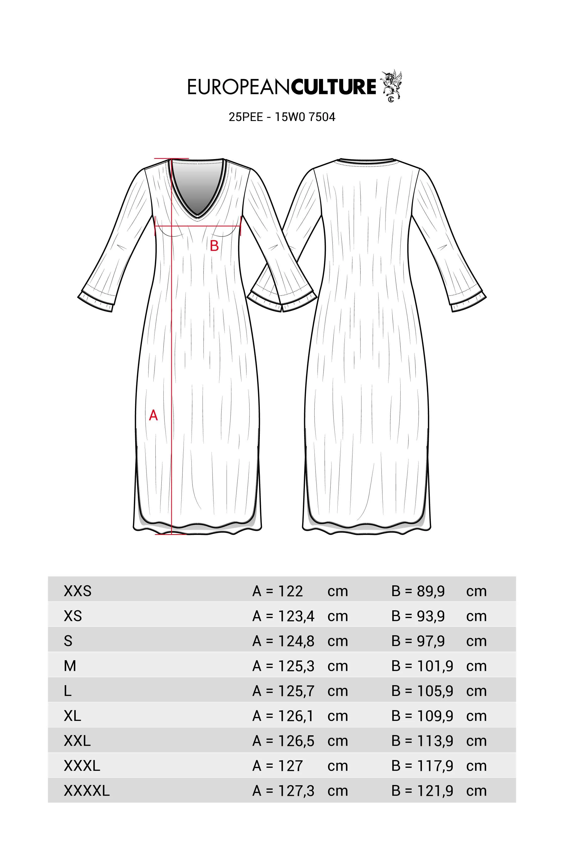 Long Dress with V-Neck 15W0 7504 sold by European Culture product image thumbnail 5