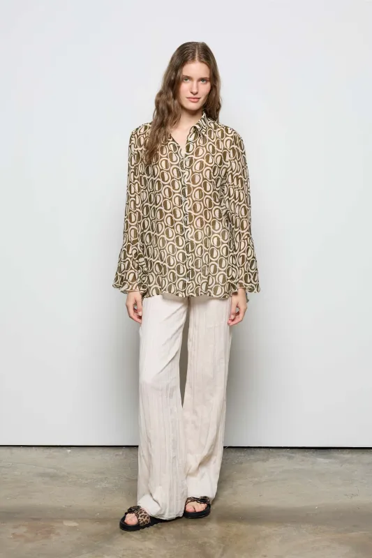 Wide Leg Trousers with Comfort Waist 07Y0 7504 sold by European Culture