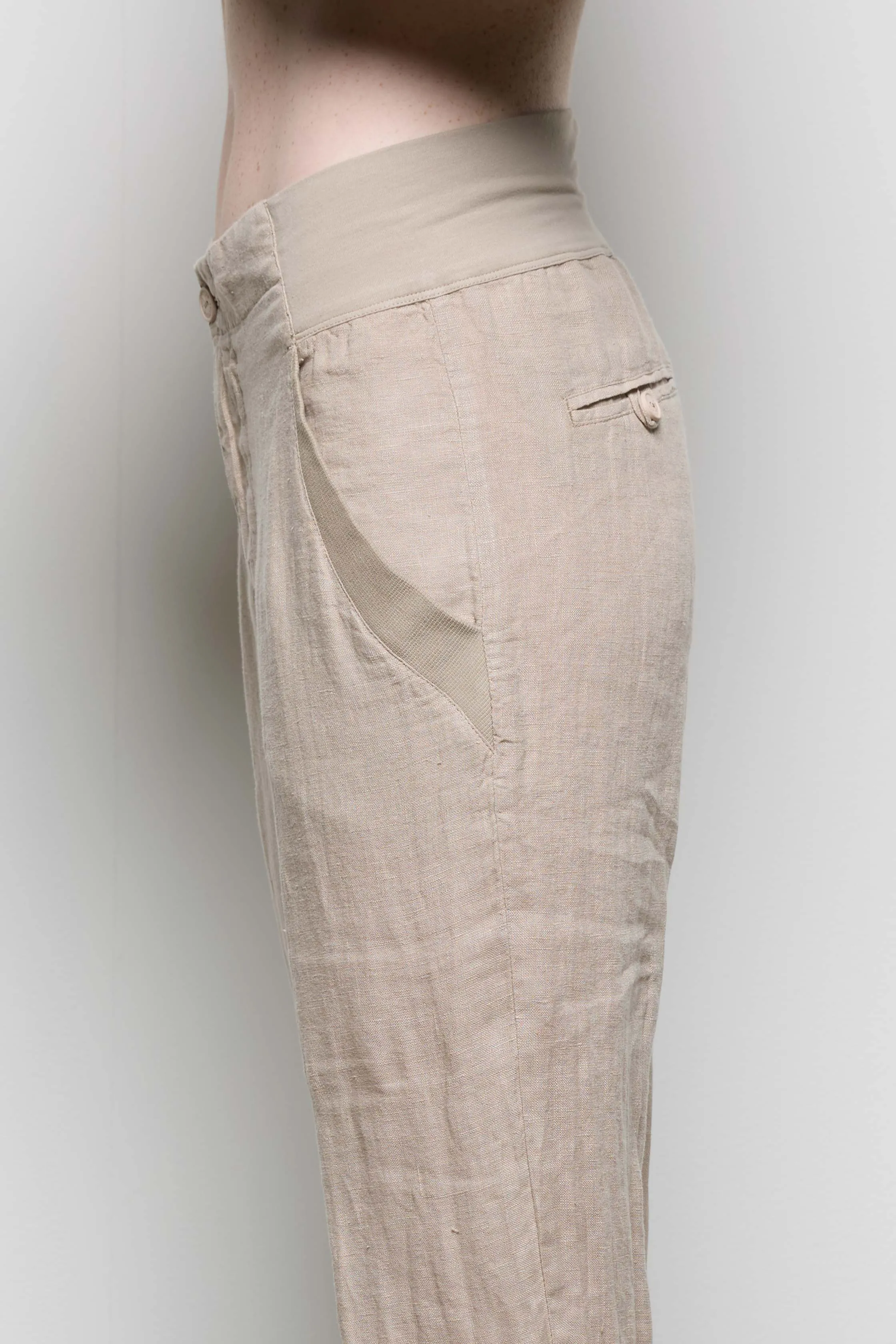 Linen Cropped Pants 051U 7023 sold by European Culture product image thumbnail 5