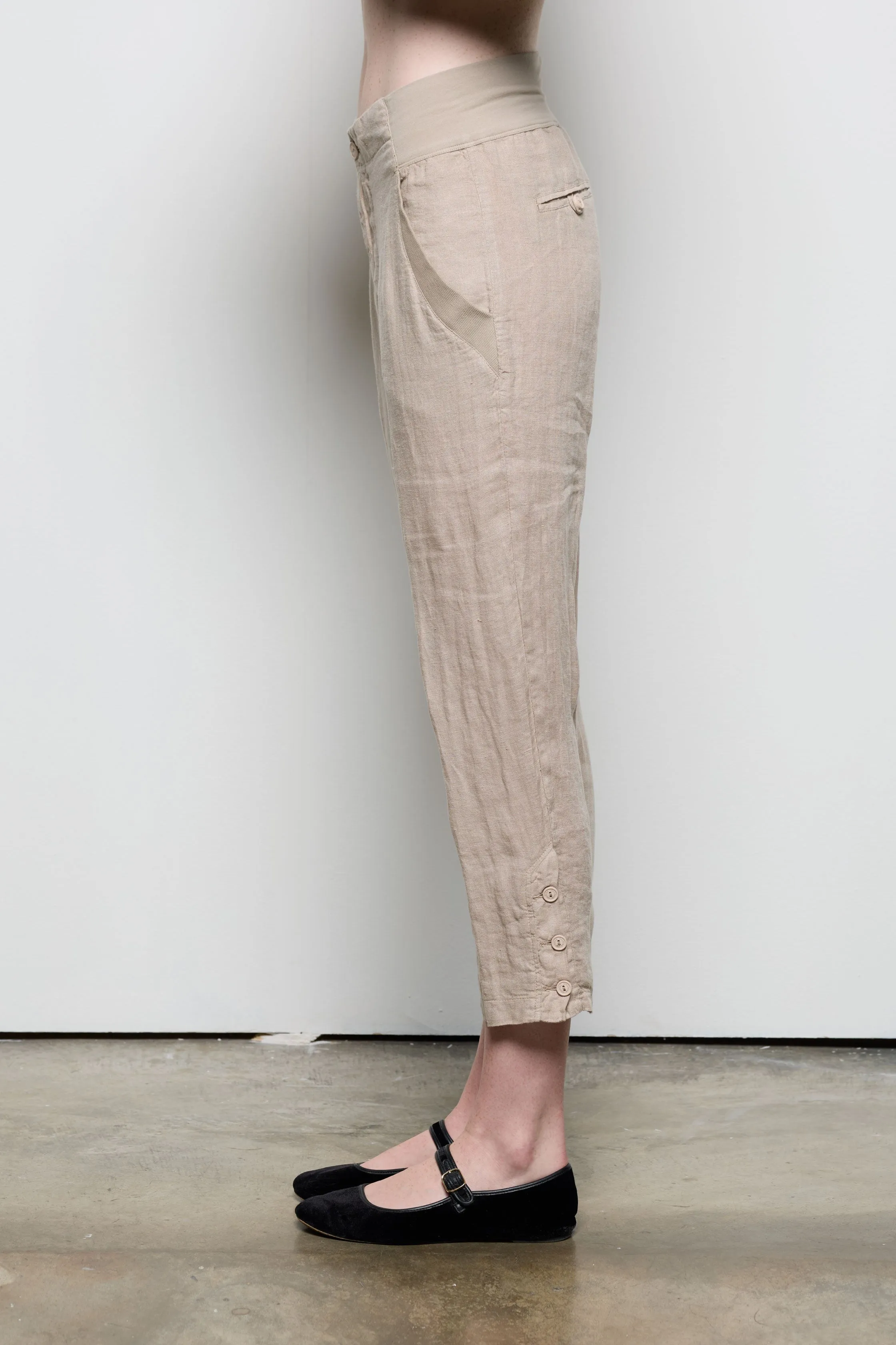 Linen Cropped Pants 051U 7023 sold by European Culture product image thumbnail 4