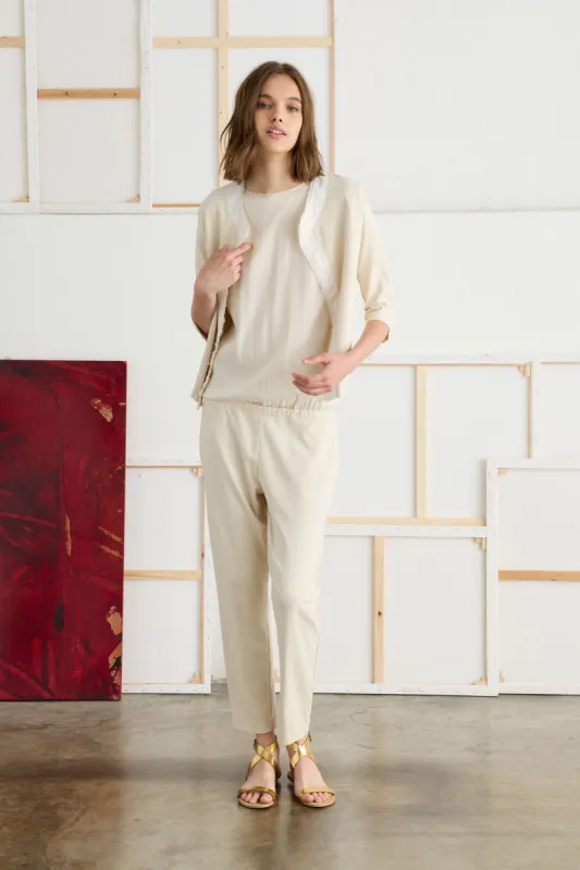 Short Jacket in Jersey Stretch Garment-Dyed 5830 2563 sold by European Culture