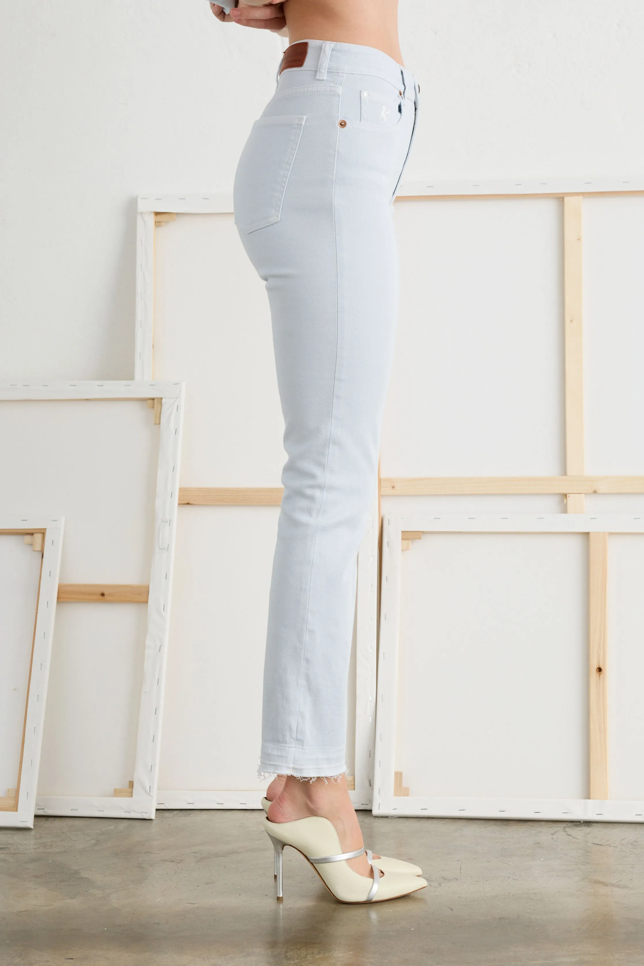 Skinny Pants in Stretch Cotton Garment-Dyed 054U 3881 sold by European Culture product image thumbnail 4