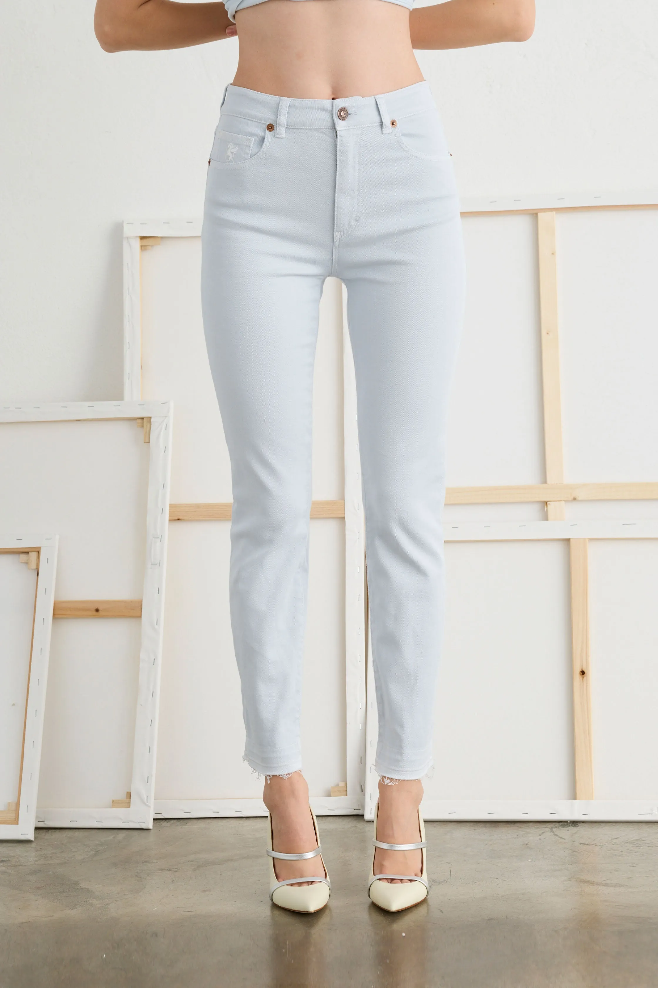 Skinny Pants in Stretch Cotton Garment-Dyed 054U 3881 sold by European Culture product image thumbnail 2
