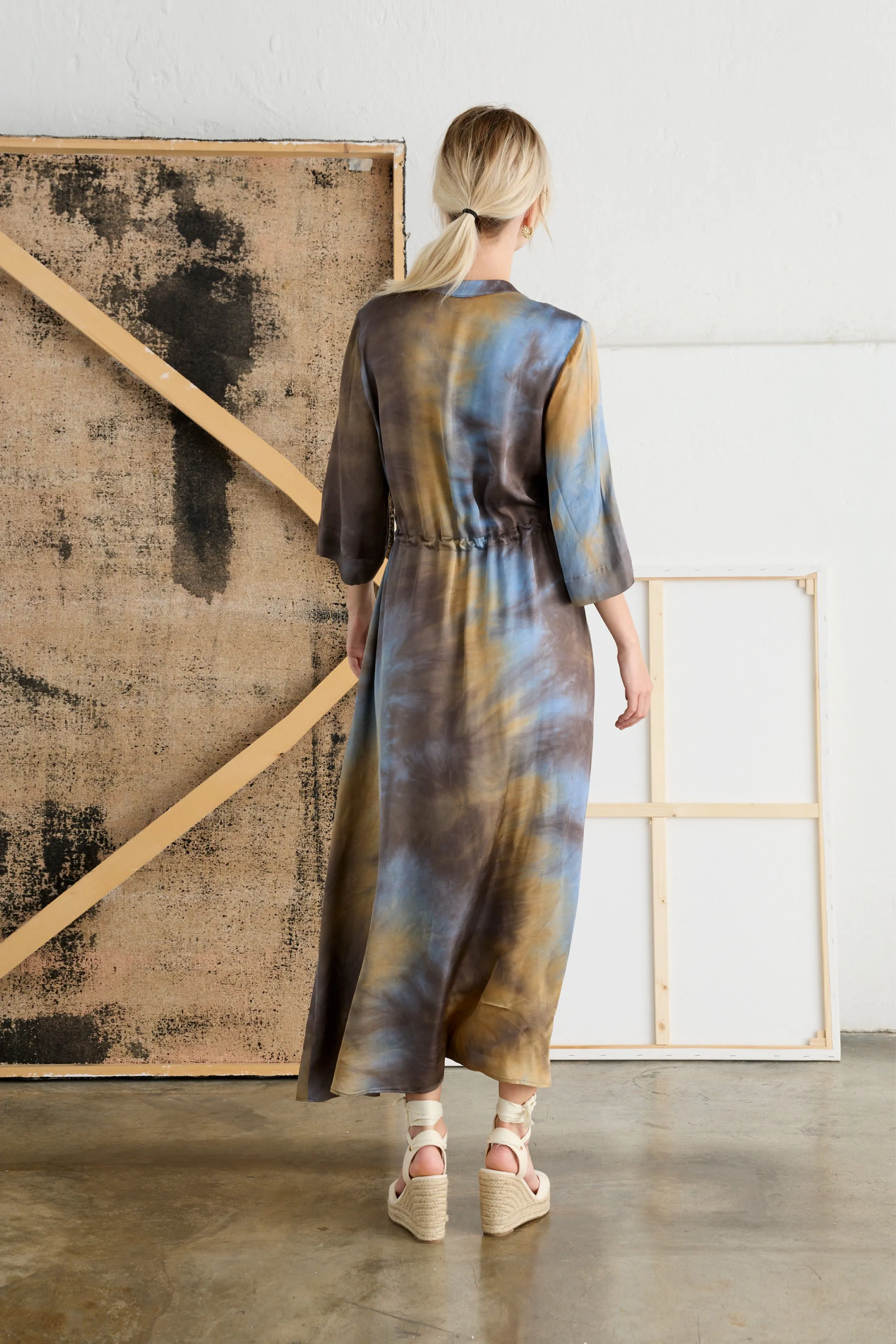 Long Viscose Hand-Dyed Dress 12P0 8099 sold by European Culture product image thumbnail 2