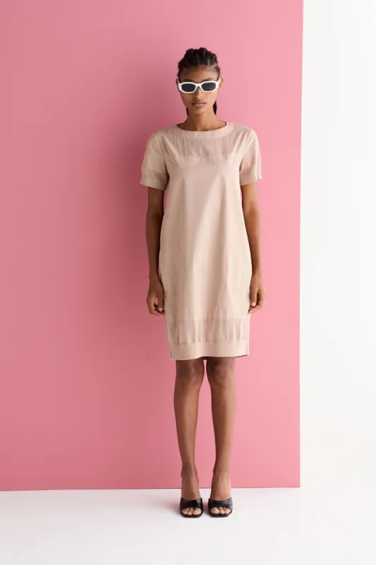 Round Neck Short Dress Garment Dyed 14QU 3183 sold by European Culture