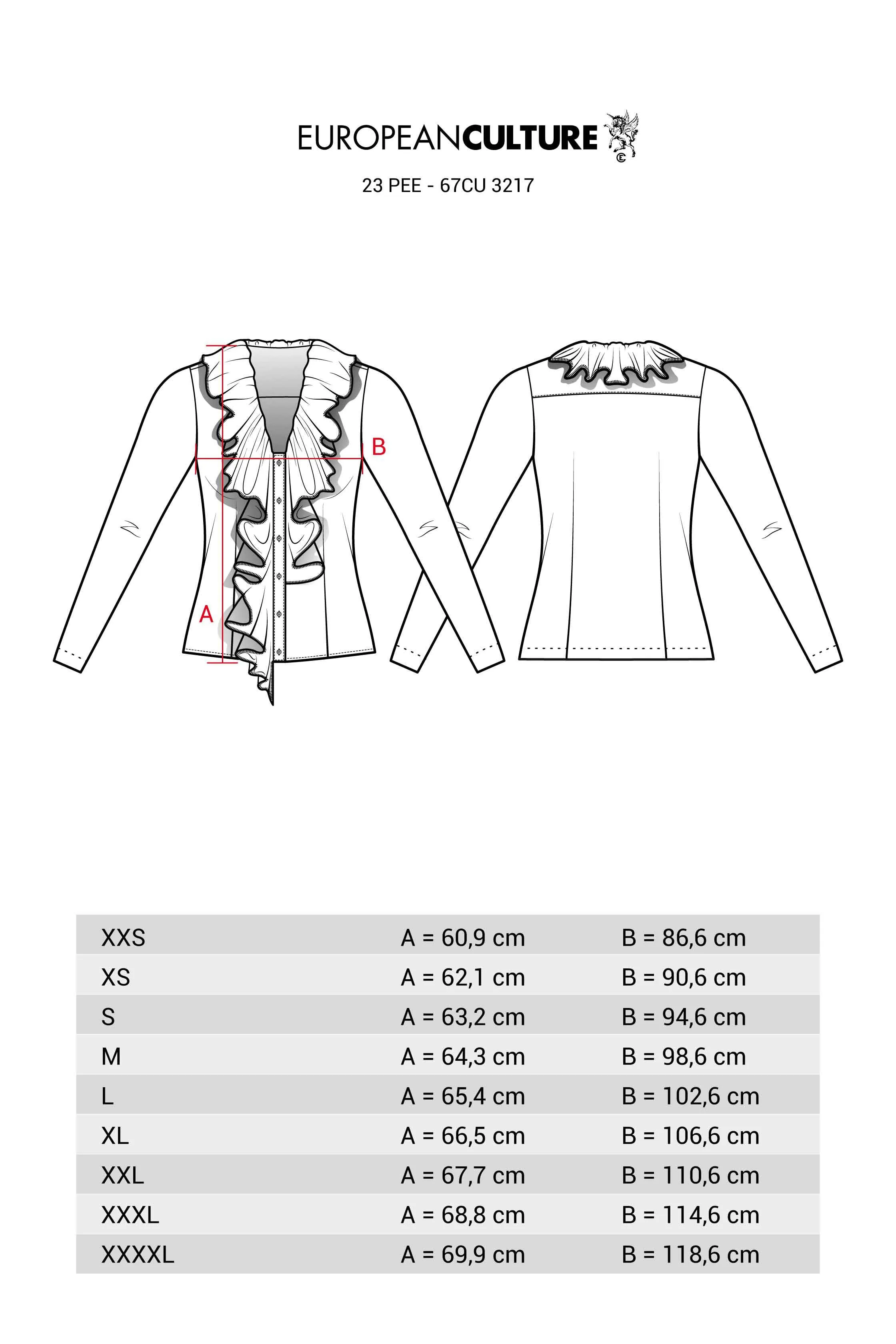 Long Sleeve Shirt Front Ruffles Garment Dyed 67CU 3217 sold by European Culture product image thumbnail 5