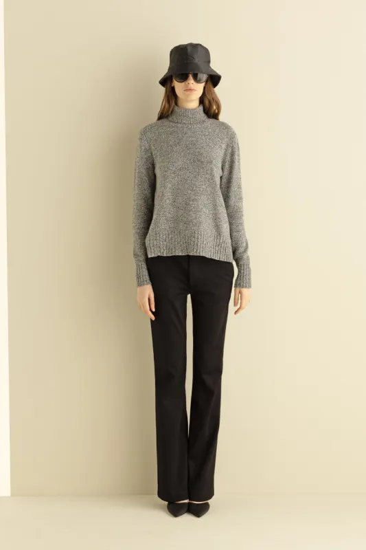 Sweater with Roll Neck Mouliné Effect M680 9500 sold by European Culture