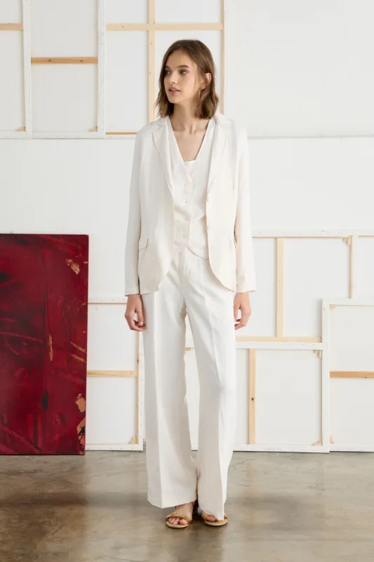 Wide Leg Linen Viscose Pants Garment-Dyed 06N0 7083 sold by European Culture