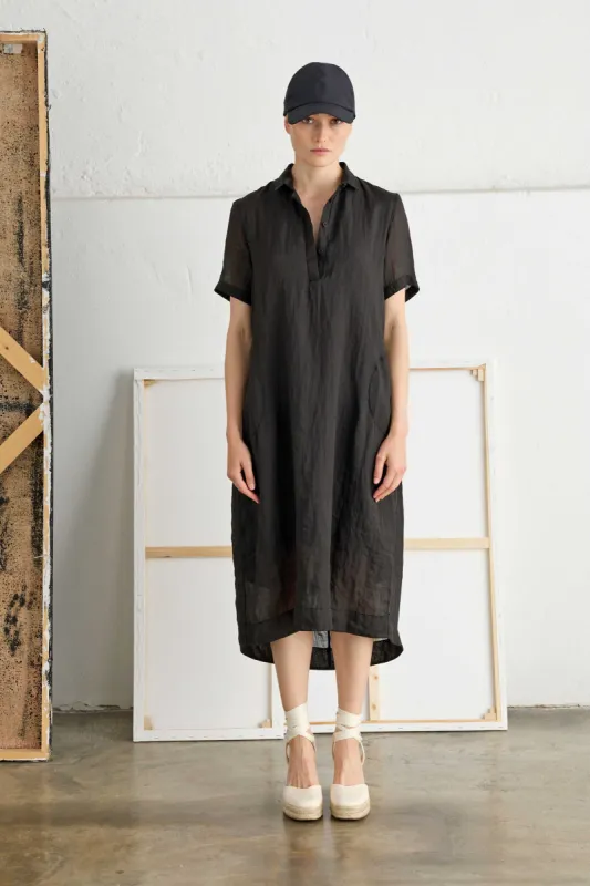 Chemisier Dress Ramié Garment-Dyed 14Z0 7027 sold by European Culture