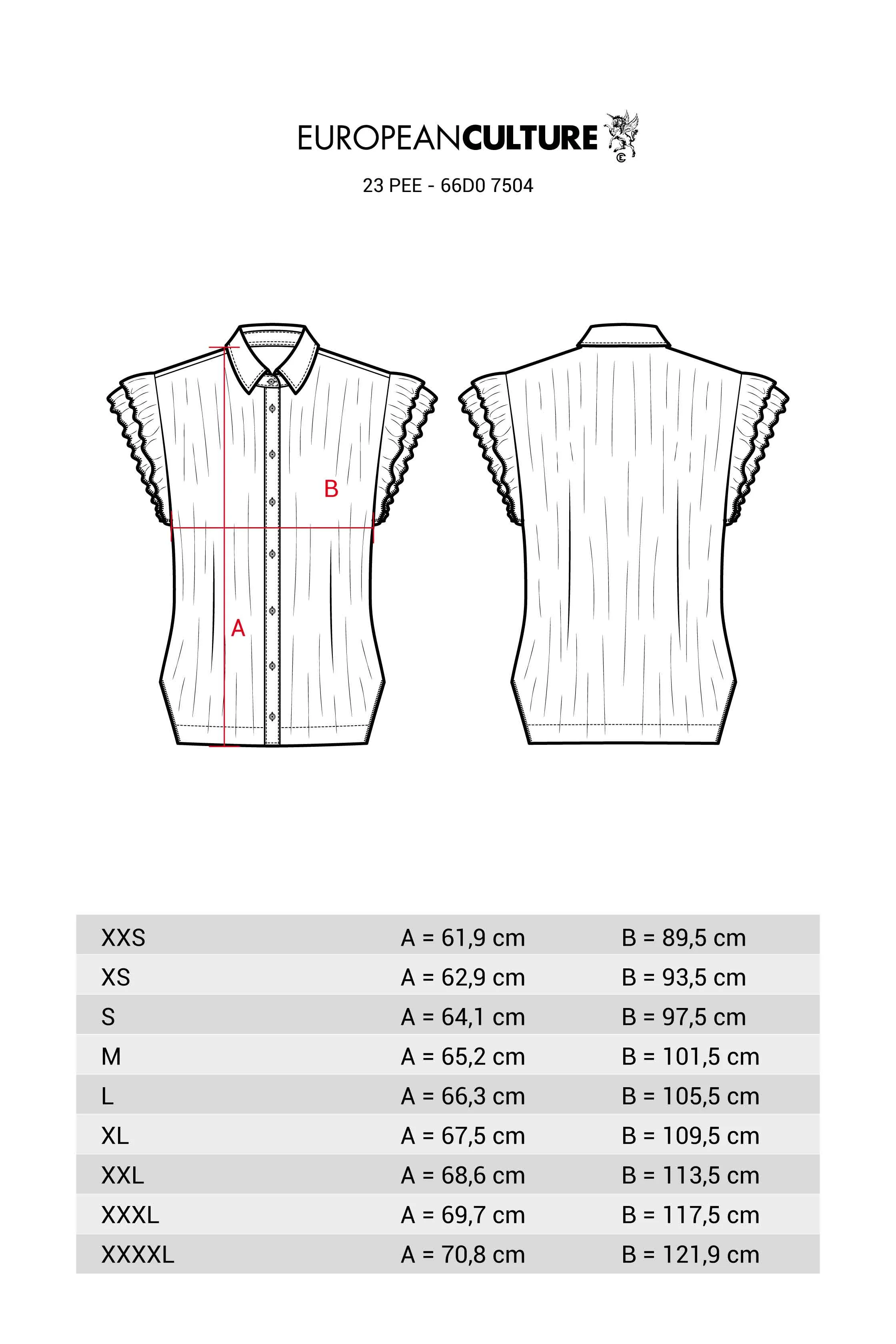 Short Sleeve Cotton Shirt with Ruffles Garment Dyed 66D0 7504 sold by European Culture product image thumbnail 5