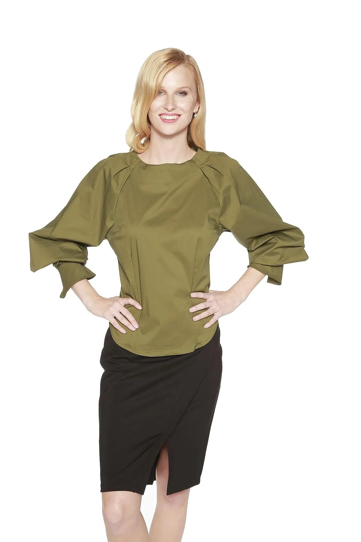 Edera Top- Olive Green sold by Eva Franco