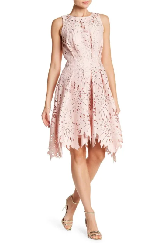 Samantha Dress - Palm Lace in Blush sold by Eva Franco
