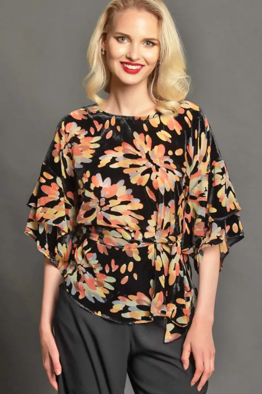 Akiko Top - Falstaff Floral sold by Eva Franco
