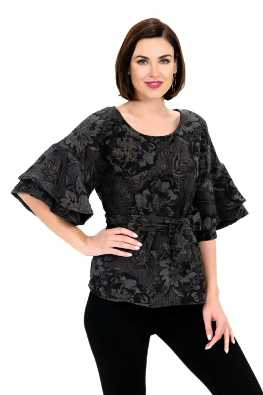 Laszlo Top - Black Floral sold by Eva Franco