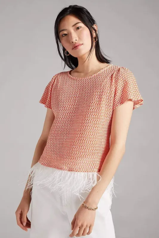 Feathered Top - Orange motif sold by Eva Franco