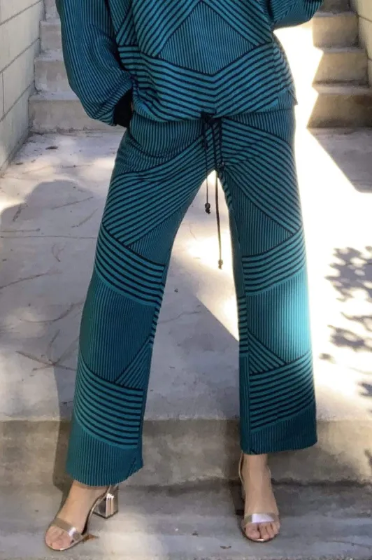 Jogger Pant-Teal and Black Brit Wit sold by Eva Franco