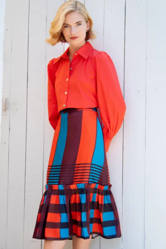 Flounced Midi Skirt sold by Eva Franco